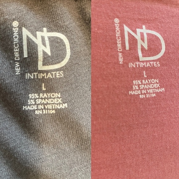 New Directions PJS Intimates 2PC Orange & Gray Pullover Top, Capri Bottom Sz Lg - Picture 11 of 12